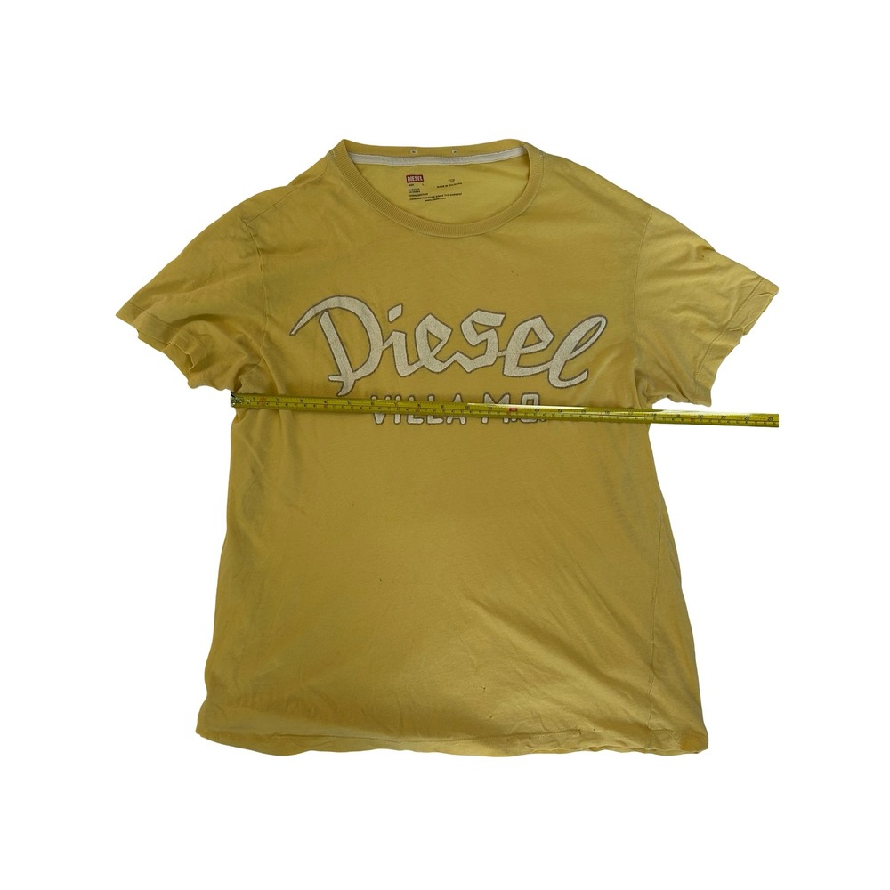 Diesel Villa M.O. Graphic T-Shirt Yellow Cotton Crewneck Short Sleeve Large - Picture 3 of 9